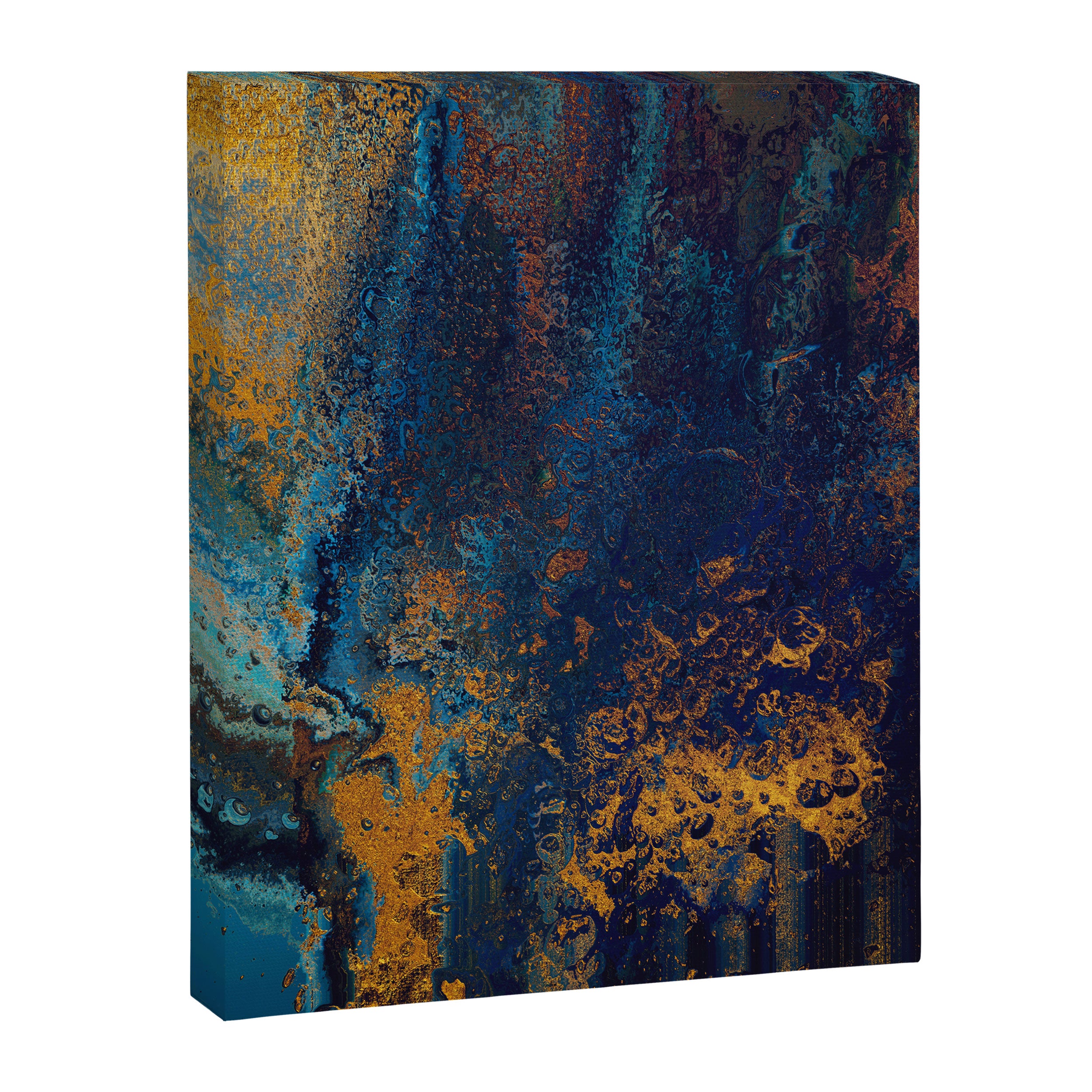 Blue Metallic Abstract Canvas Print Gallery Image 8