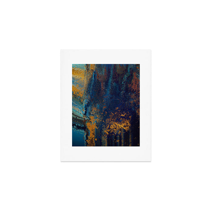 Blue Metallic Abstract Art Print Gallery Image 1