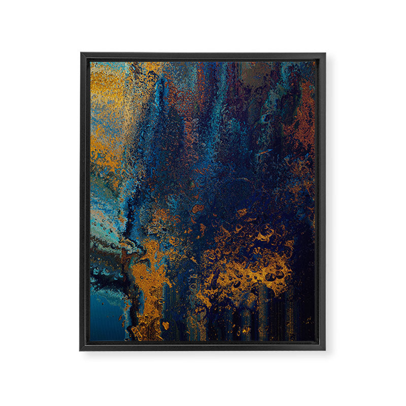 Blue Metallic Abstract Framed Canvas Print Gallery Image 8