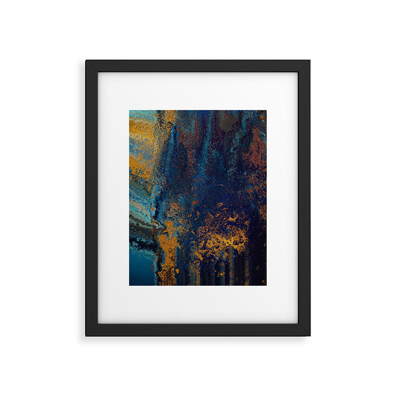 Blue Metallic Abstract Framed Art Print Gallery Image 6
