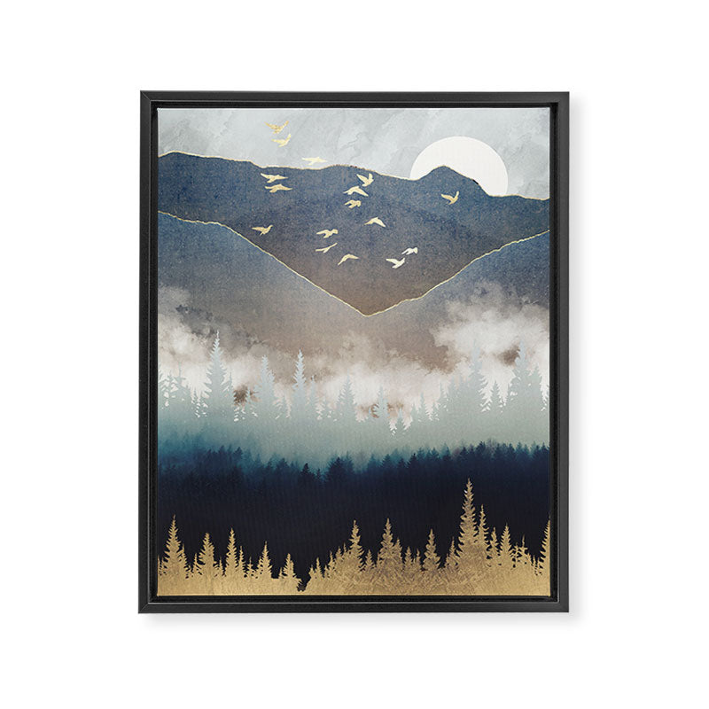Blue Mountain Mist Framed Canvas Print Gallery Image 8
