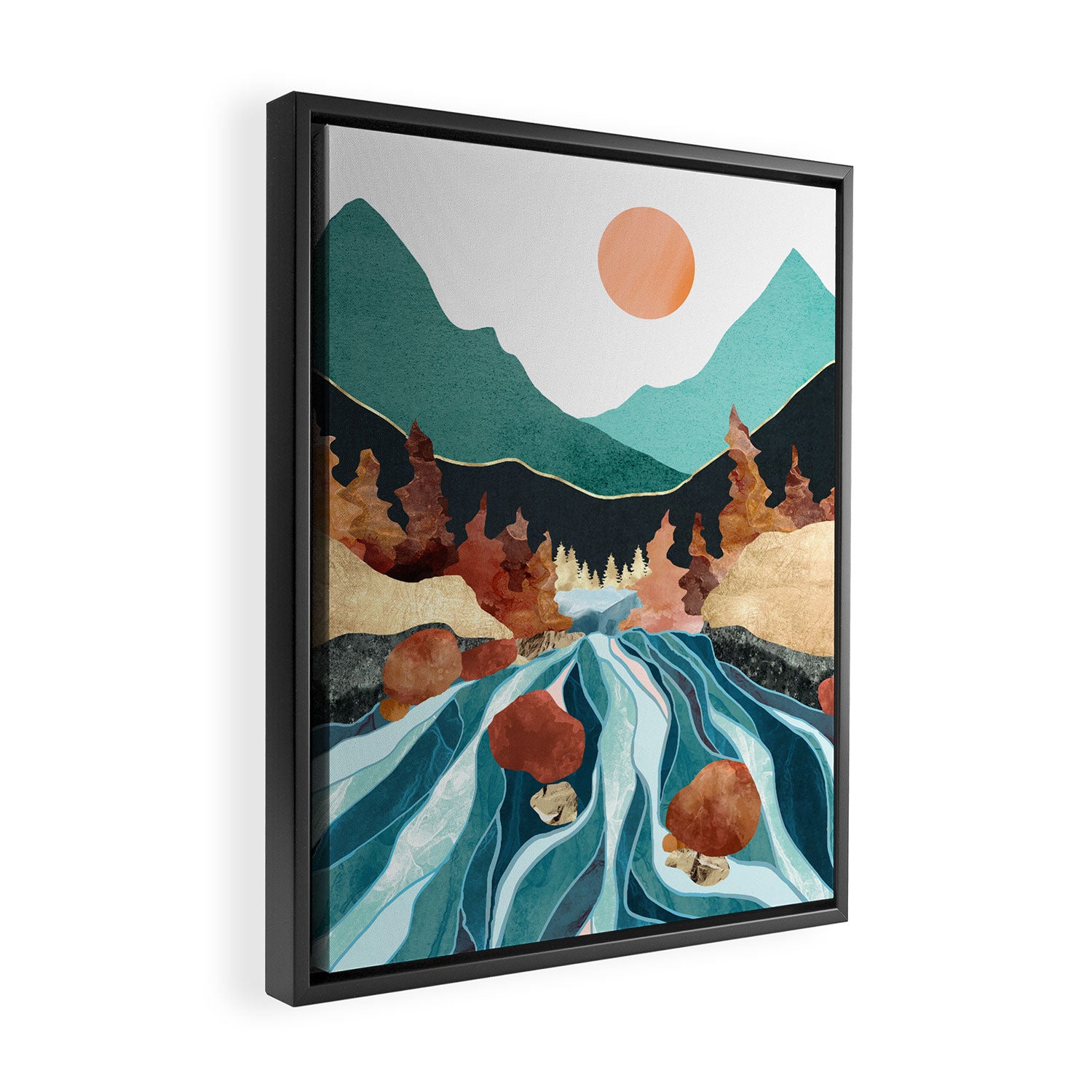 Blue River Framed Canvas Print Gallery Image 2