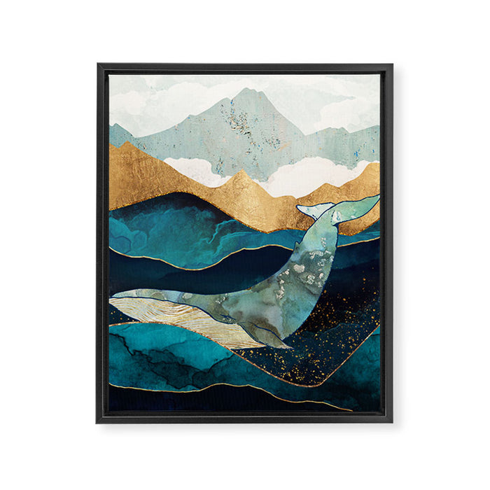 Blue Whale Framed Canvas Print Gallery Image 1