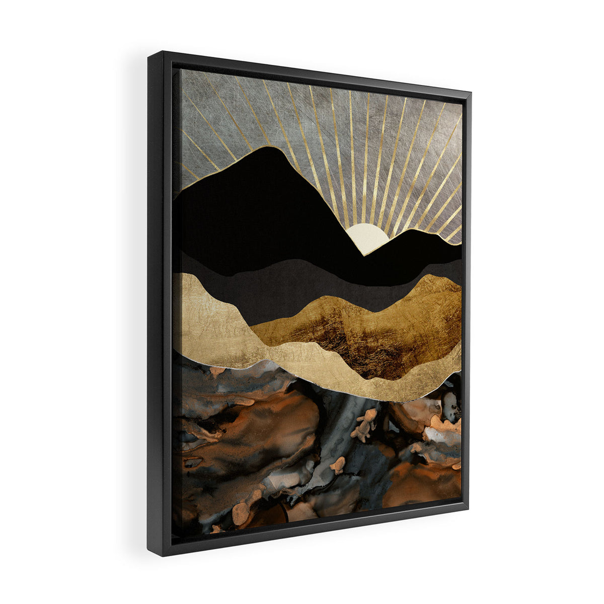 Copper and Gold Mountains Framed Canvas Print Gallery Image 2