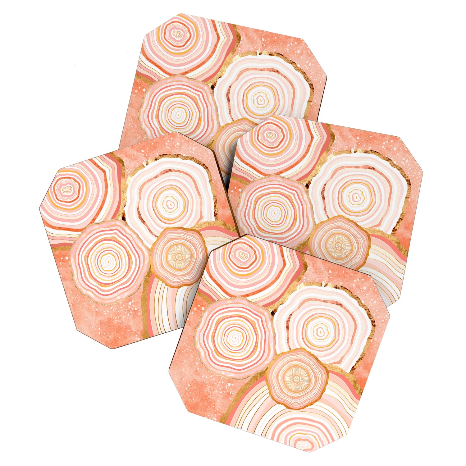 Coral Agate Abstract Coaster Gallery Image 1