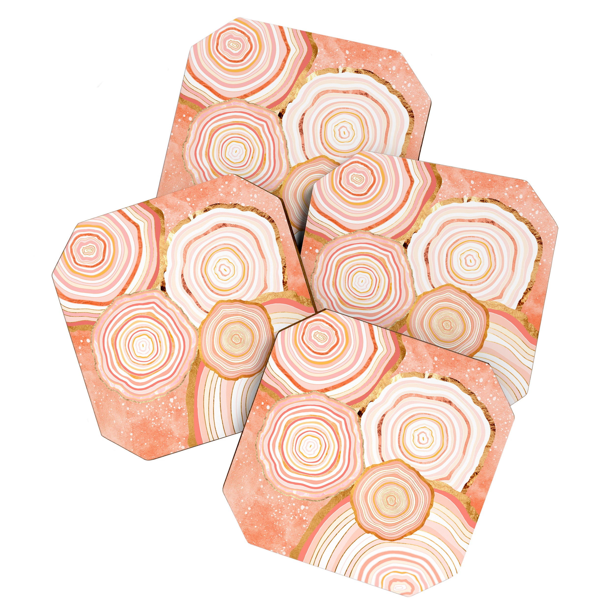 Coral Agate Abstract Coaster Gallery Image 1