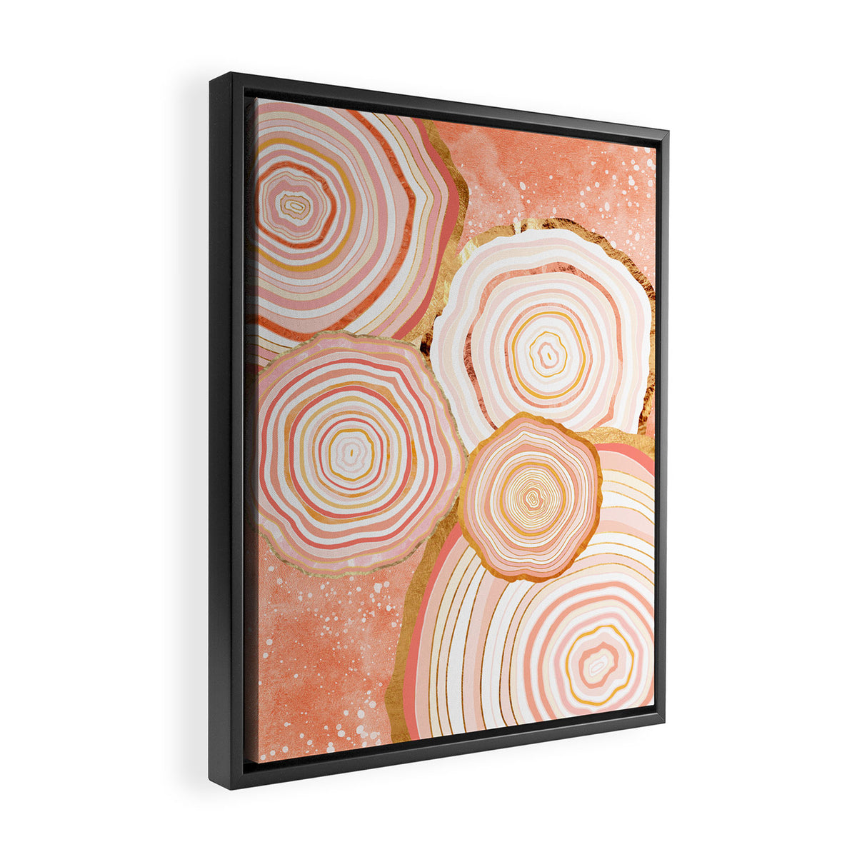 Coral Agate Abstract Framed Canvas Print Gallery Image 2