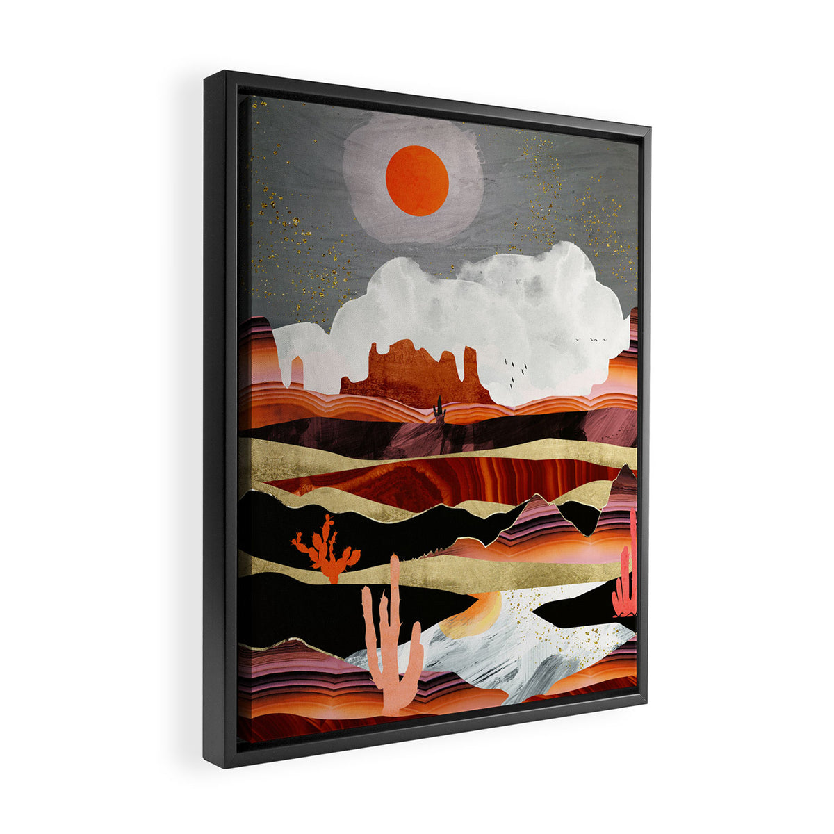 Coral Desert Lake Framed Canvas Print Gallery Image 2