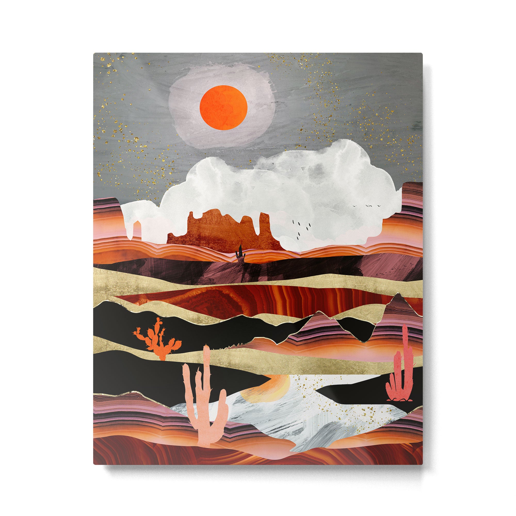 Coral Desert Lake Metal Print Gallery Image 6
