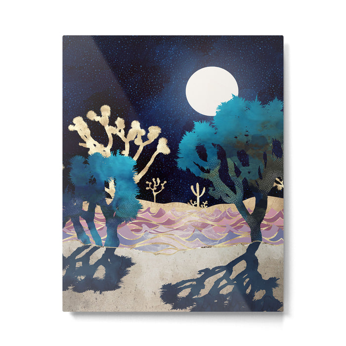 Desert Lake Moonlight Metal Print Gallery Image 1