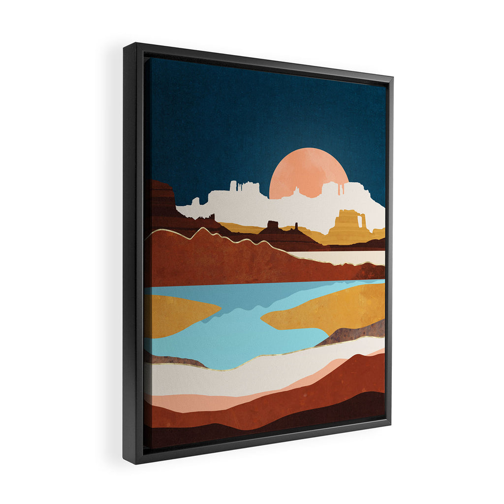 Desert Moon Lake Framed Canvas Print Gallery Image 2