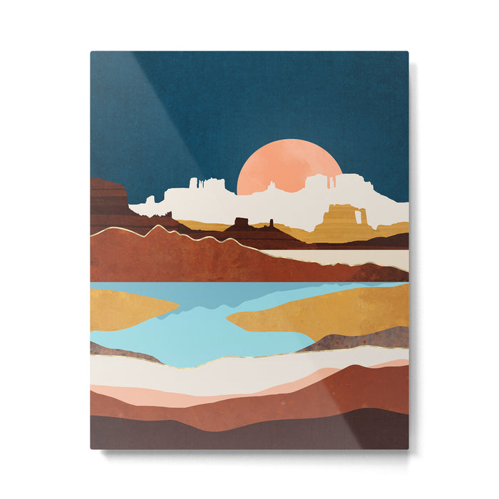 Desert Moon Lake Metal Print Gallery Image 1