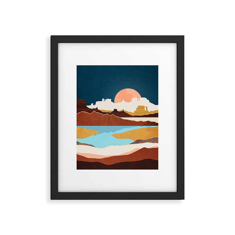 Desert Moon Lake Framed Art Print Gallery Image 6
