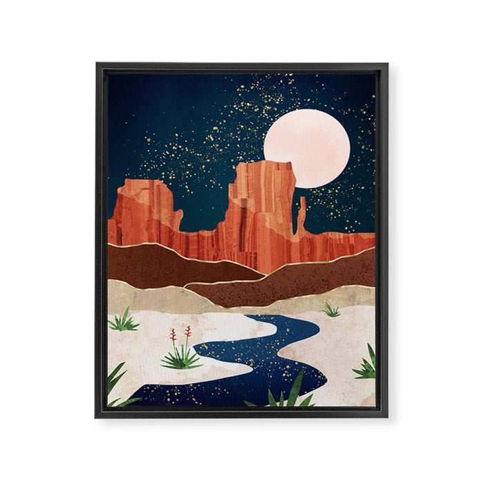 Desert Stars River Framed Canvas Print Gallery Image 1