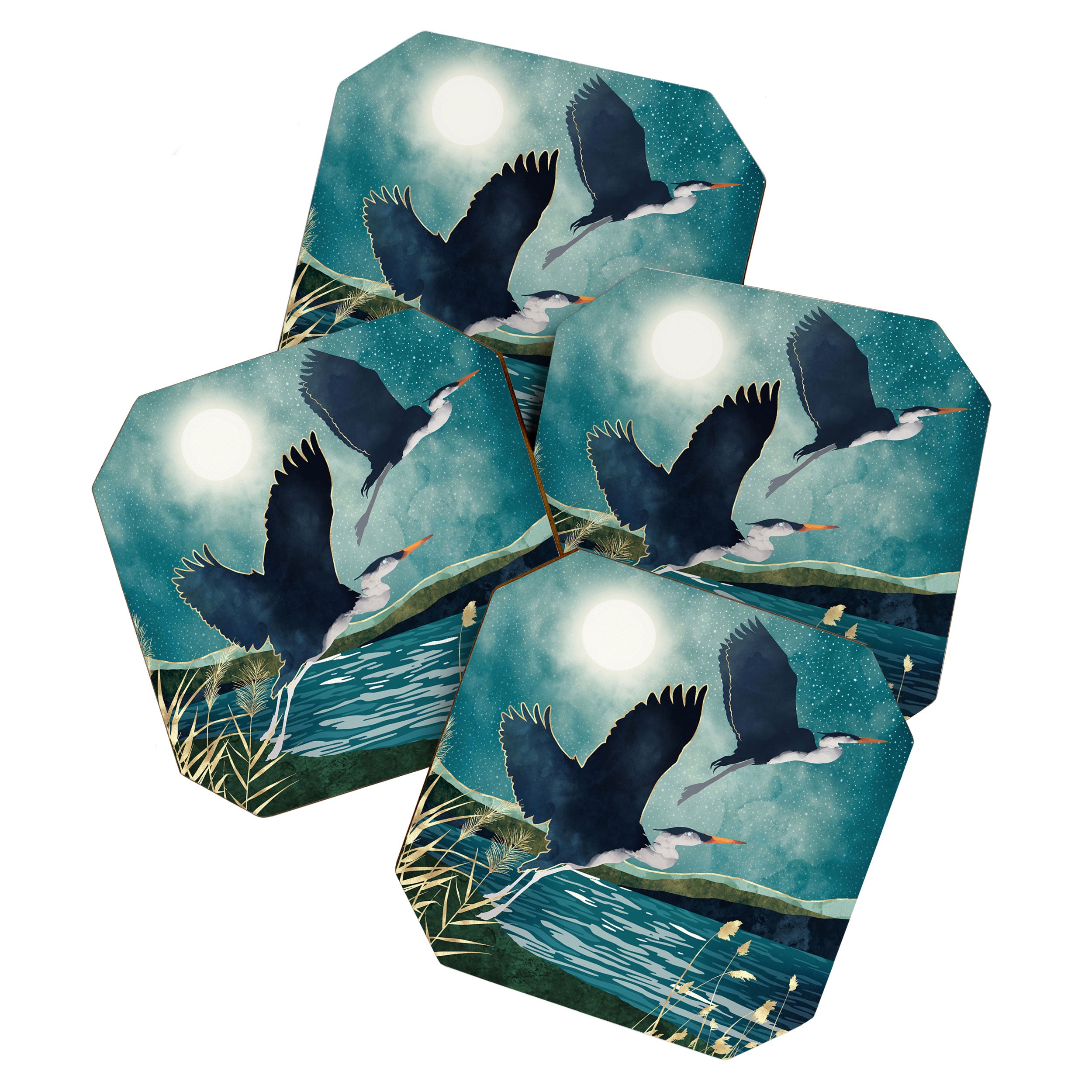 Evening Heron Coaster Gallery Image 1