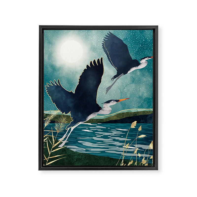 Evening Heron Framed Canvas Print Gallery Image 8