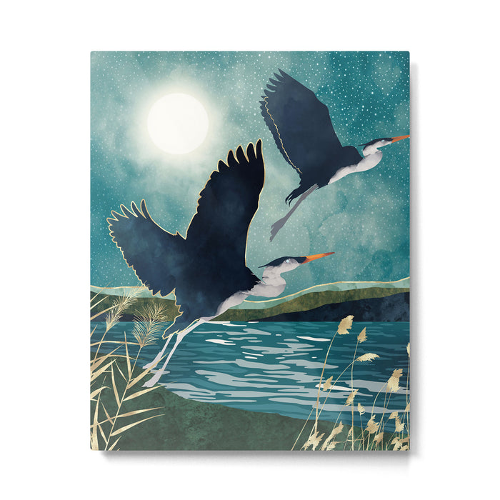 Evening Heron Metal Print Gallery Image 1