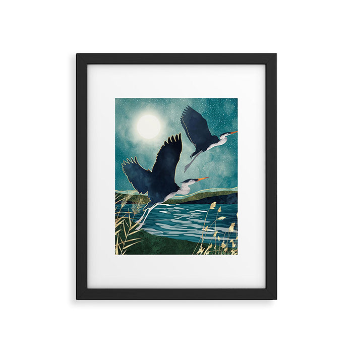 Evening Heron Framed Art Print Gallery Image 1