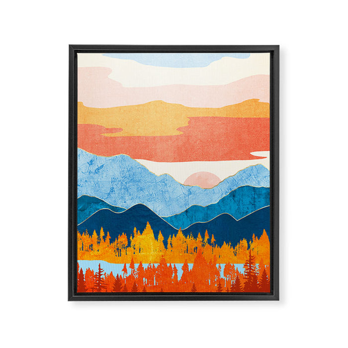 Fall Retro Vista Framed Canvas Print Gallery Image 1