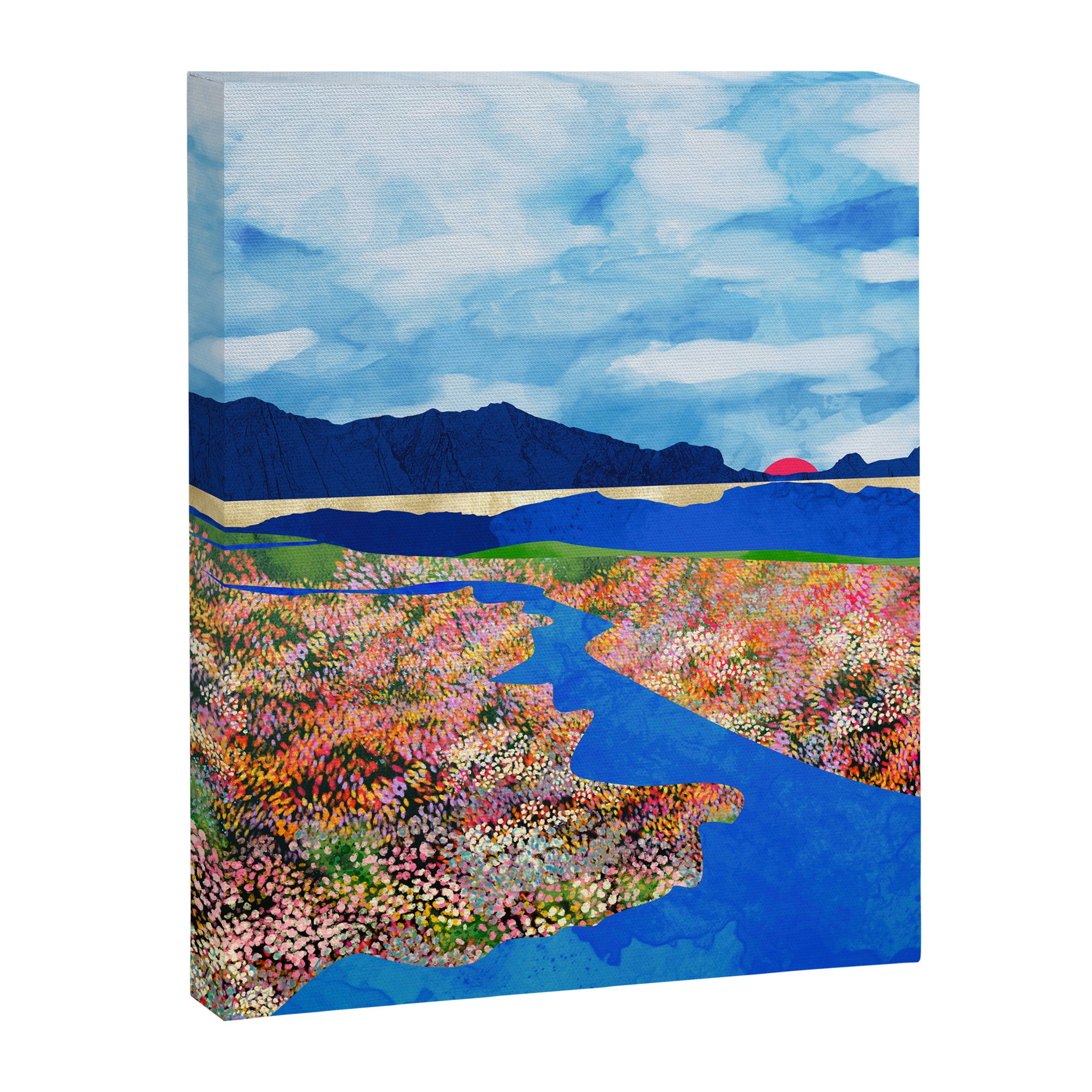 Flower Field Stream Canvas Print Gallery Image 8