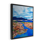 Flower Field Stream Framed Canvas Print Gallery Image 2