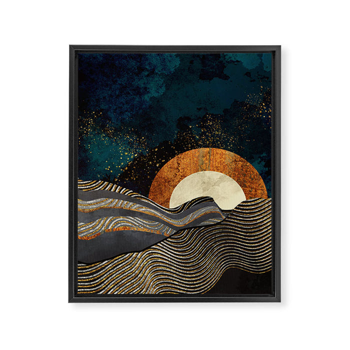 Gold & Silver Fields Framed Canvas Print Gallery Image 1