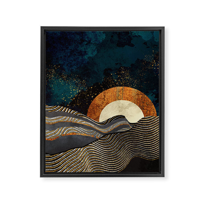 Gold & Silver Fields Framed Canvas Print Gallery Image 8