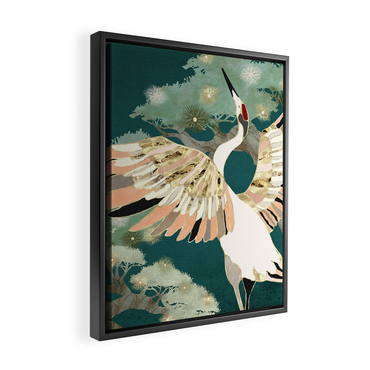 Golden Crane Framed Canvas Print Gallery Image 2