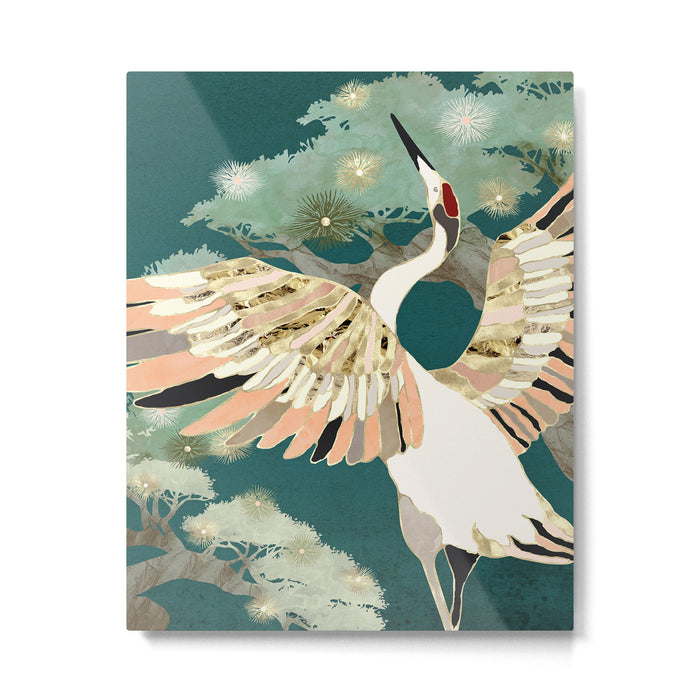 Golden Crane Metal Print Gallery Image 1