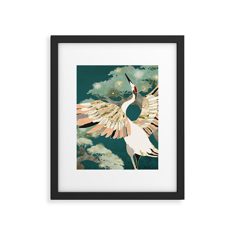 Golden Crane Framed Art Print Gallery Image 4
