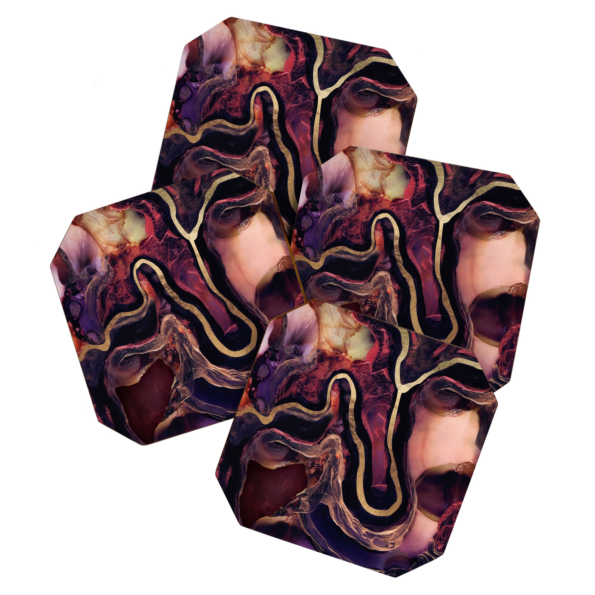 Golden River Abstract Coaster Gallery Image 1