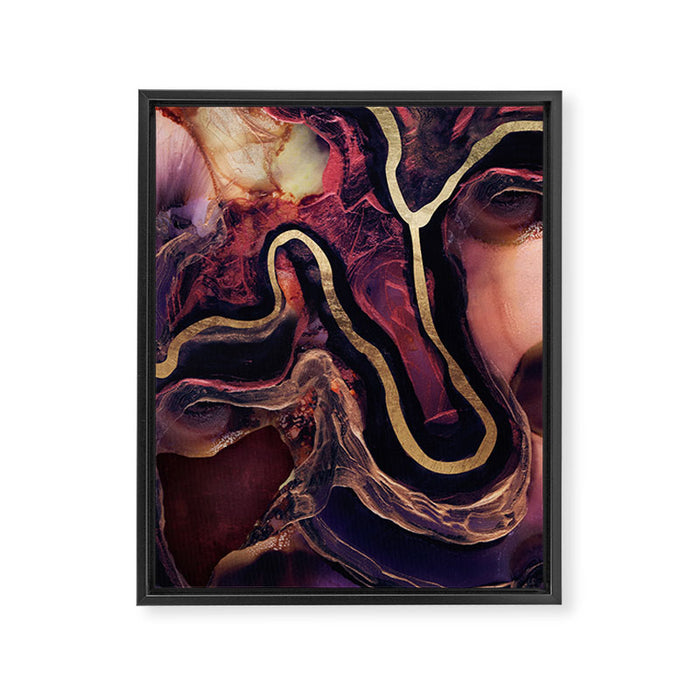 Golden River Abstract Framed Canvas Print Gallery Image 1