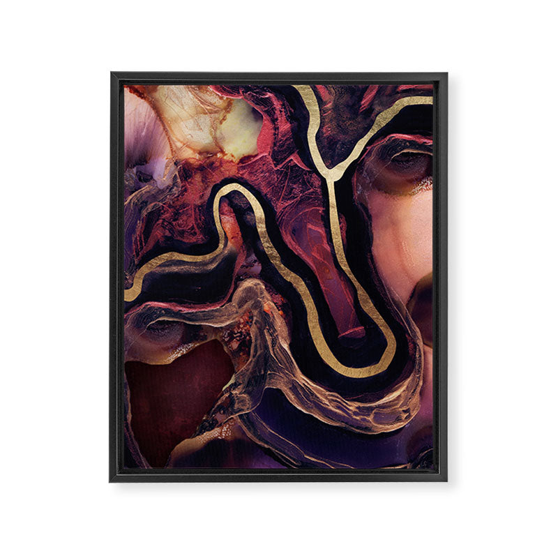 Golden River Abstract Framed Canvas Print Gallery Image 8