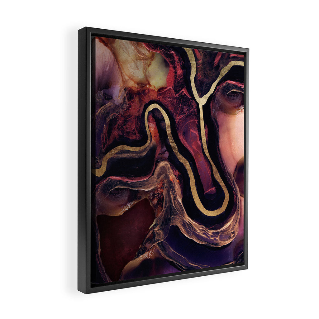 Golden River Abstract Framed Canvas Print Gallery Image 2