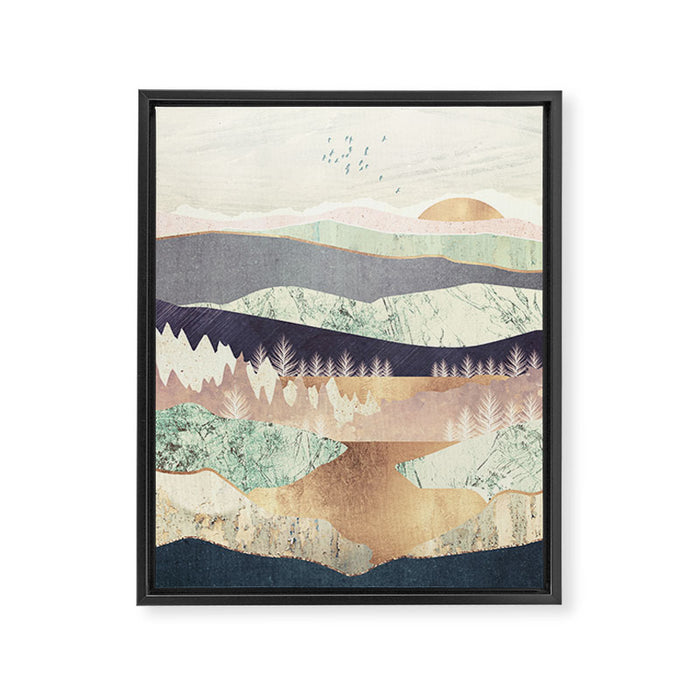 Golden Spring Reflection Framed Canvas Print Gallery Image 1