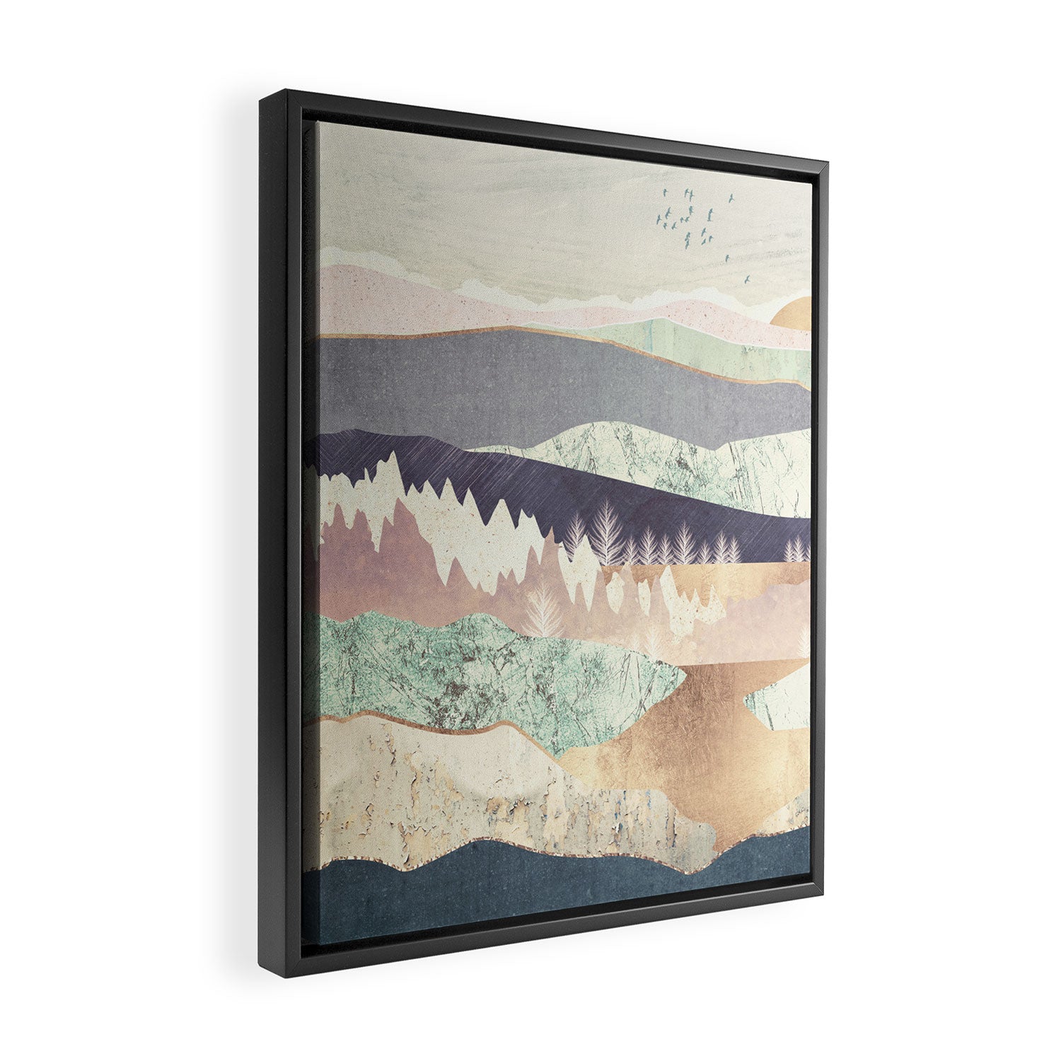 Golden Spring Reflection-Horizontal Muted Framed Canvas Print Gallery Image 2