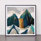 Golden Waterfall Framed Art Print Gallery Image 11