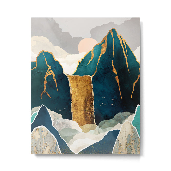 Golden Waterfall Metal Print Gallery Image 1