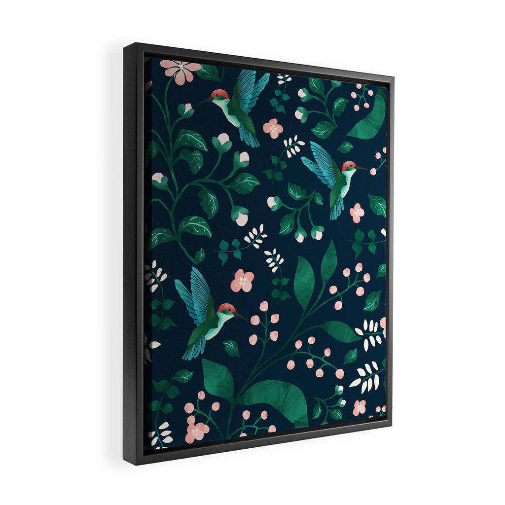 Humming Bird Garden I Framed Canvas Print Gallery Image 2