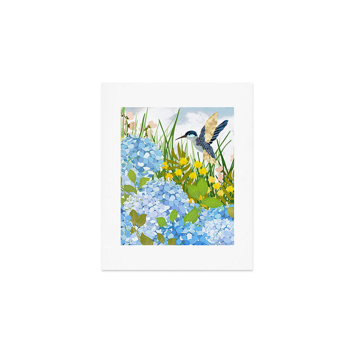 Hummingbird Summer Garden Art Print Gallery Image 1