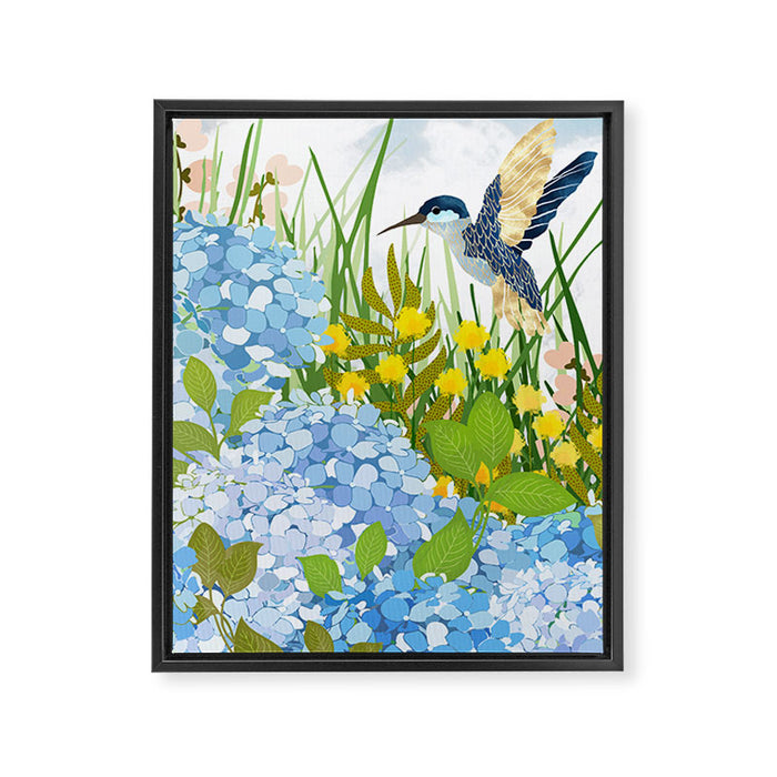 Hummingbird Summer Garden Framed Canvas Print Gallery Image 1