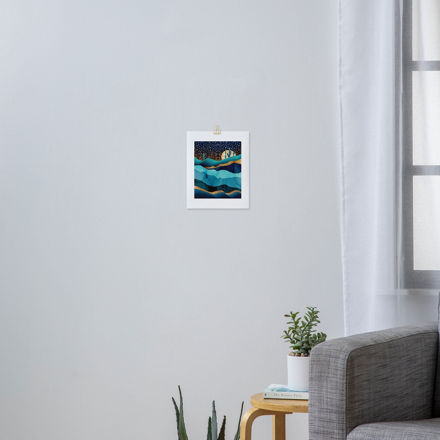 Indigo Desert Night Art Print Gallery Image 3