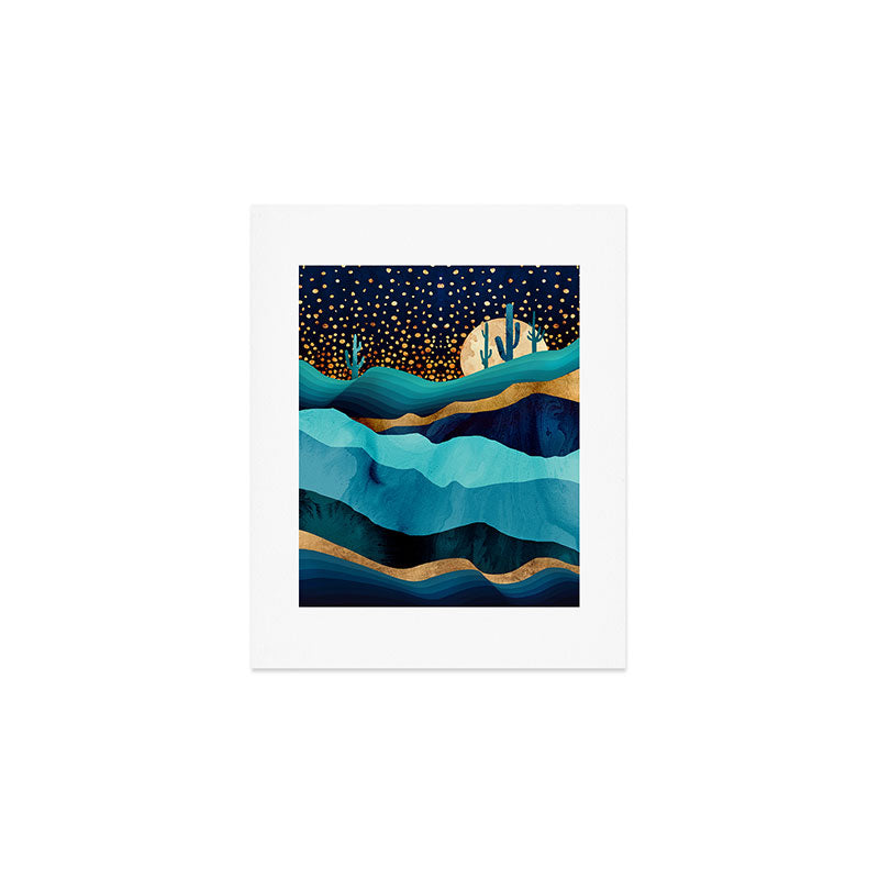 Indigo Desert Night Art Print Gallery Image 1
