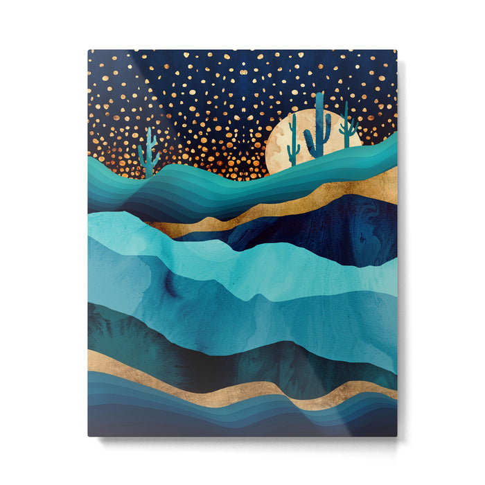 Indigo Desert Night Metal Print Gallery Image 1