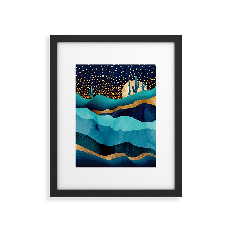Indigo Desert Night Framed Art Print Gallery Image 4