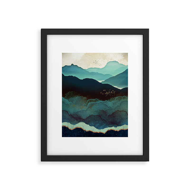 Indigo Mountains Framed Art Print Gallery Image 4