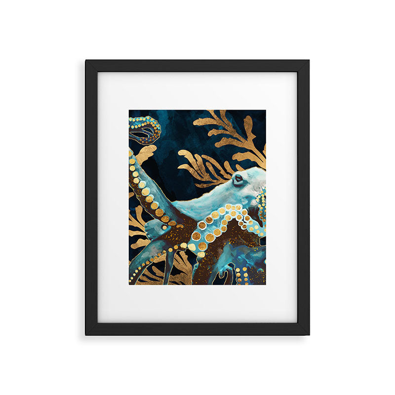 Indigo Octopus Framed Art Print Gallery Image 4