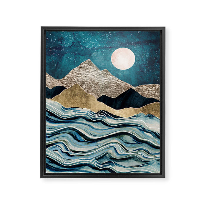 Indigo Sea Framed Canvas Print Gallery Image 1