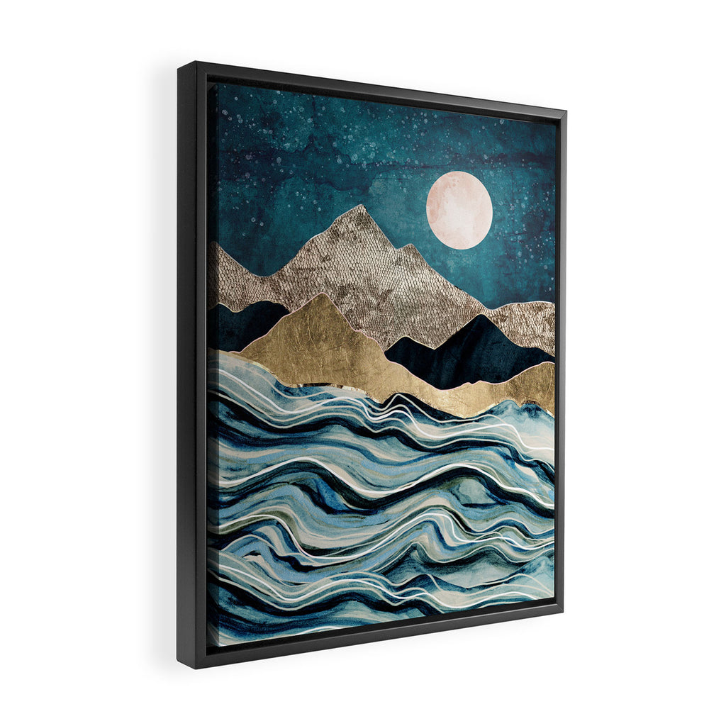 Indigo Sea Framed Canvas Print Gallery Image 2