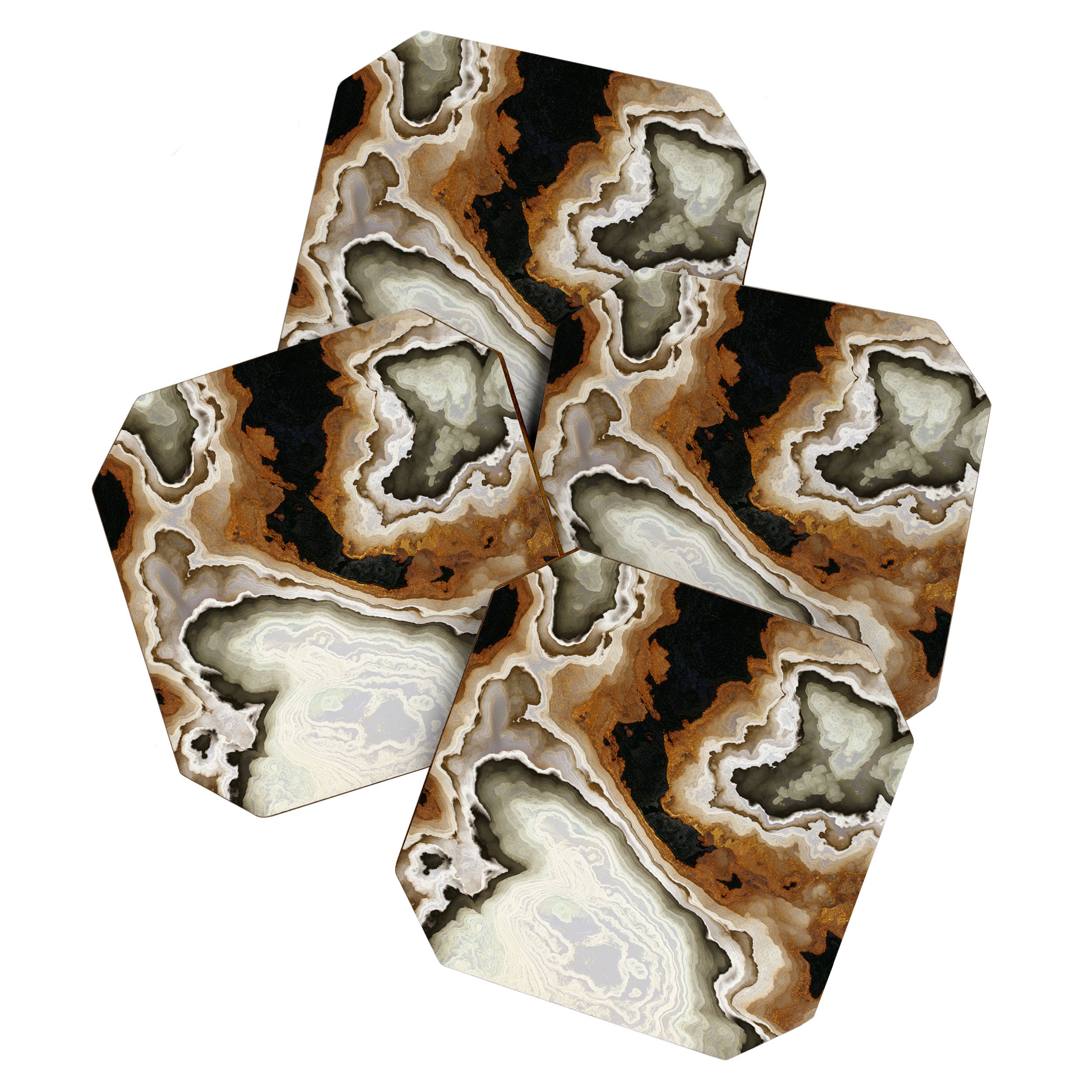 Ivory Agate Abstract Coaster Gallery Image 1
